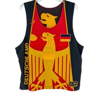 Boathouse Deutschland Eagle Germany Flag Athletic Tank Mens L/XL Euro Sport Y2K